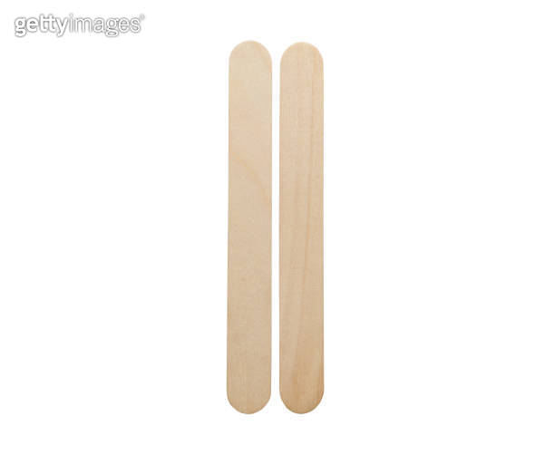 Two 2 tally marks symbol made from wooden popsicles stick isolated on