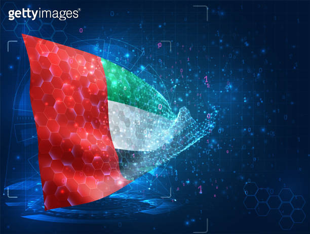 Uae Polygon United Arab Emirates, vector flag, virtual abstract 3D object from ...