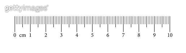 Measuring chart with 10 centimeters. Ruler scale with numbers. Length ...