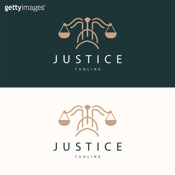 Legal Justice Scales Design With Simple Line Model For Company Brands