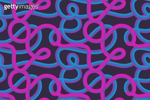 Creative cute squiggle print with colored abstract squiggles. Seamless ...