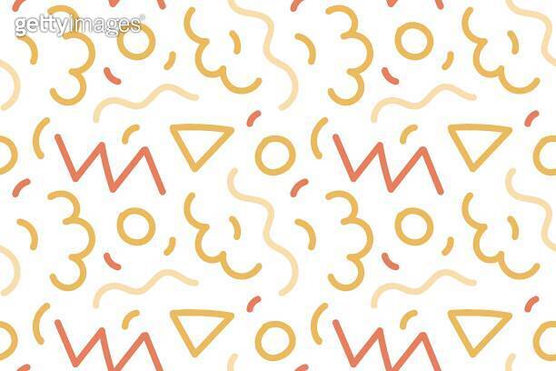 Creative cute squiggle print with colored abstract squiggles. Seamless ...