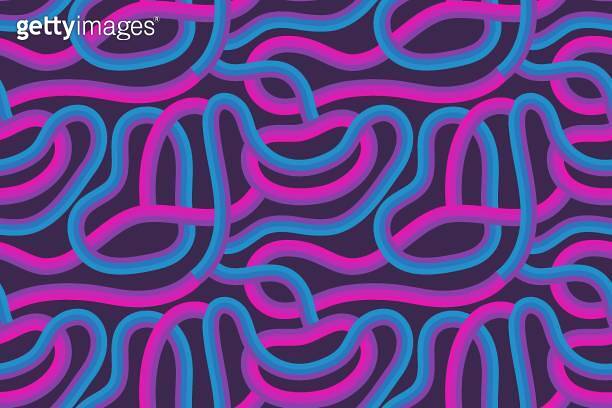 Creative cute squiggle print with colored abstract squiggles. Seamless ...