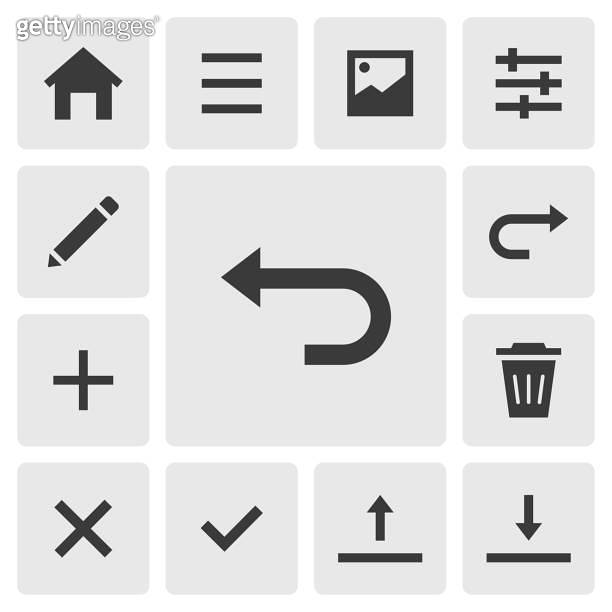 Undo and redo icon vector design. Simple set of smartphone app icons