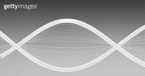 3d illustration. Rendered DNA molecules double helix models with grey ...