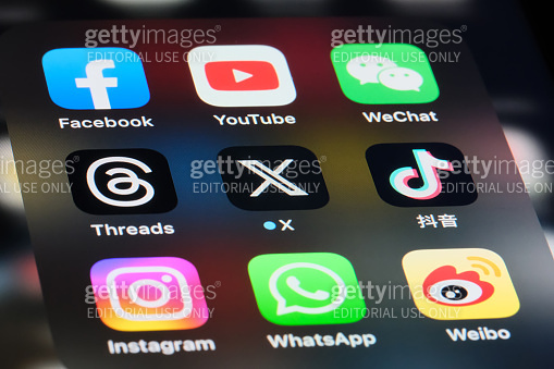 X (new Twitter), Threads, Facebook, YouTube, Instagram, WeChat ...