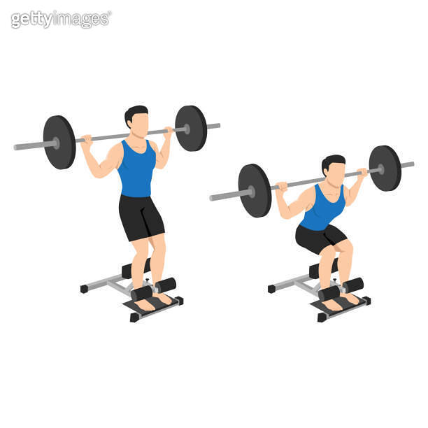 Man doing barbell sissy squat exercise. 이미지 (1765072107) 게티이미지뱅크