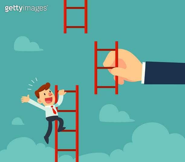 Helping Hand Ladder helping hand connect broken ladder for businessman 이미지 (1801660713 ...