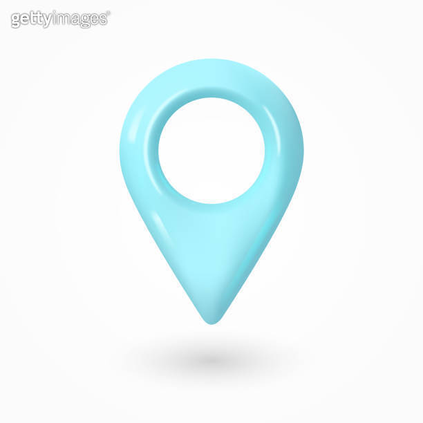 3D realistic location blue map pin gps pointer markers vector ...