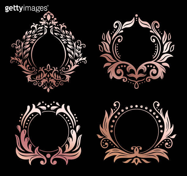Rose gold vintage premium framing of set 이미지 (1474842723) 게티이미지뱅크