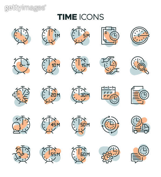 Time Ruler Icon Colorful Time Icon Set - Time, Clock, Watch- Timepiece, Calendar ...