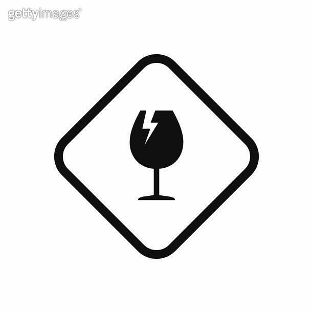 Glass hazard caution warning symbol design vector 이미지 (1499083079) 게티이미지뱅크