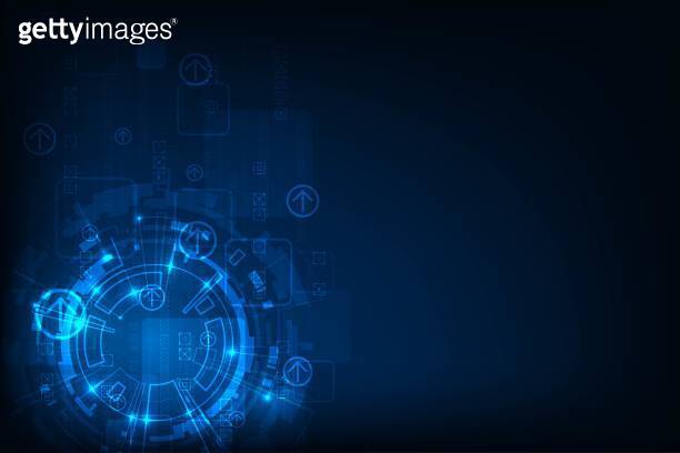 Vector circle circuit abstract technology background. Hi-tech digital ...