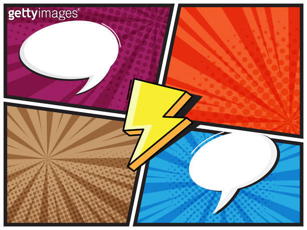 abstract comic book, pop art cartoon with speech bubble template ...