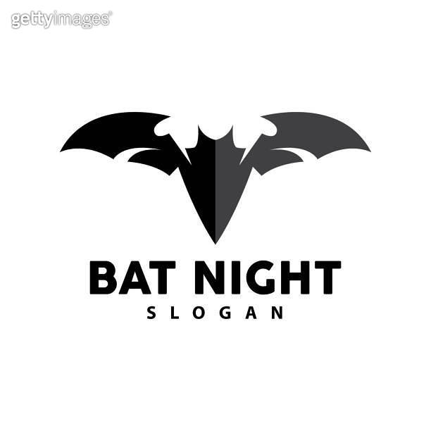 Bat , Hanging Bat Animal Vector, Hallowen Night Animal Icon Design 이미지