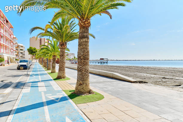 San Pedro de Pinatar seaside view at sunny summer day. Murcia, Spain