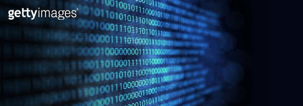 Matrix of binary numbers. Binary computer code. Futuristic backdrop ...