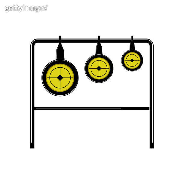 black shooting target cartoon vector illustration (1481129518) - 게티이미지뱅크
