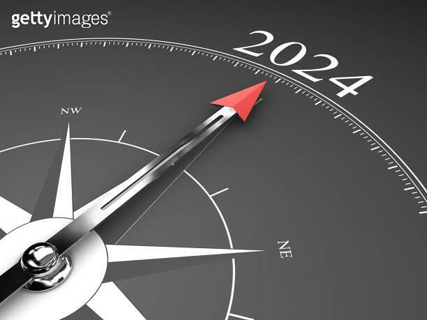 New year resolution 2024 plan compass 이미지 (1755456899) - 게티이미지뱅크