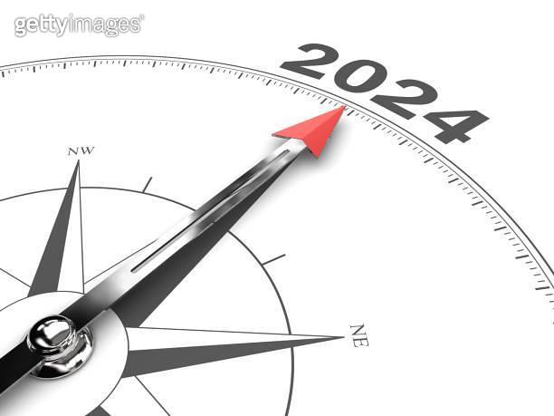 New year resolution 2024 plan compass 이미지 (1737016924) - 게티이미지뱅크