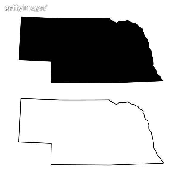 Set of Nebraska map, united states of america. Flat concept icon vector