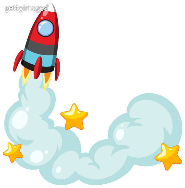 Star Launching Rocket Icon Launching Star Icon - Vector Cartoon Illustration ...