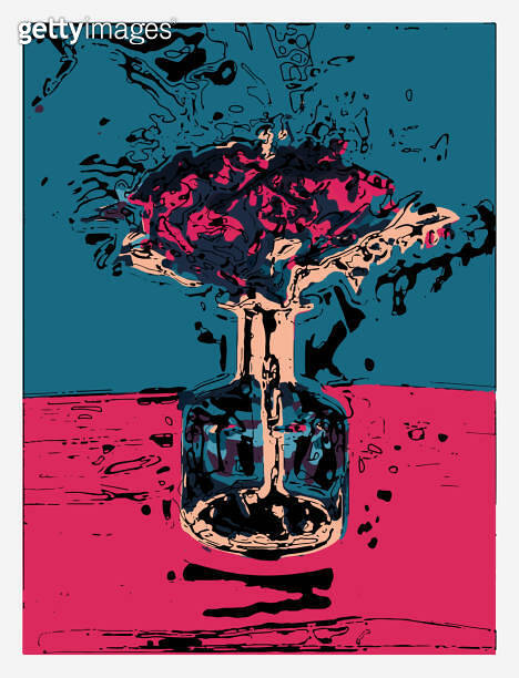 abstract colors art liquid style still life plant flower illustration ...
