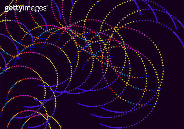 abstract neon particle flowing dynamic dots technology pattern ...