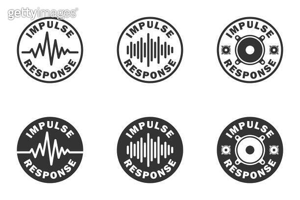 Impulse response icon set. Guitar cab impulse sign. Vector illustration ...