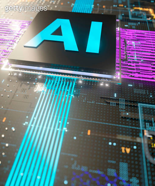 AI conceptual circuit board 3d render 이미지 (1673611127) - 게티이미지뱅크