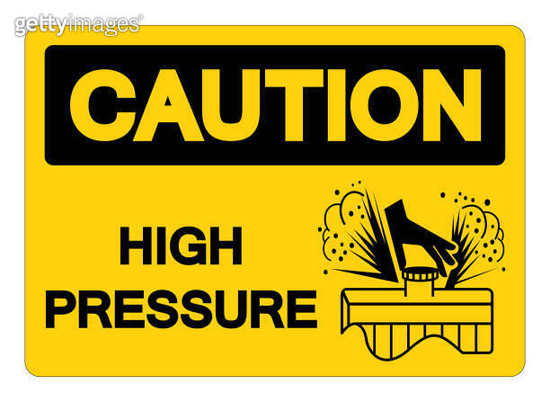 Caution High Pressure Symbol Sign ,Vector Illustration, Isolate On ...