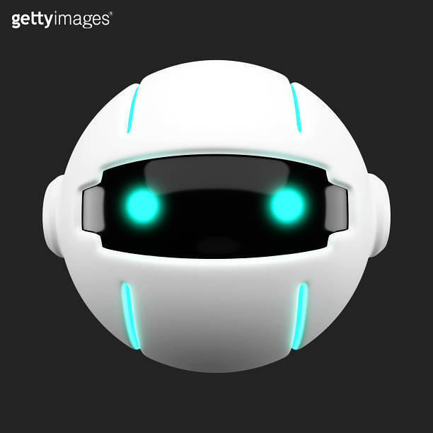 Friendly Cute robot with hand up hello, chatbot mascot, AI, Artificial ...
