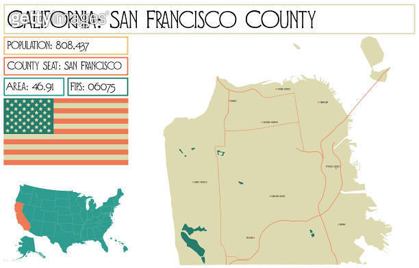 Large And Detailed Map Of San Francisco County In California USA 1740427662 