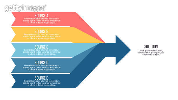 Business infographic template. Arrow with 5 options, steps. Vector ...