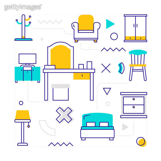 FURNITURE Related Line Style Banner Design for  Page, Headline