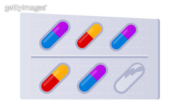 Set of pills - modern flat design style single isolated image 이미지 ...