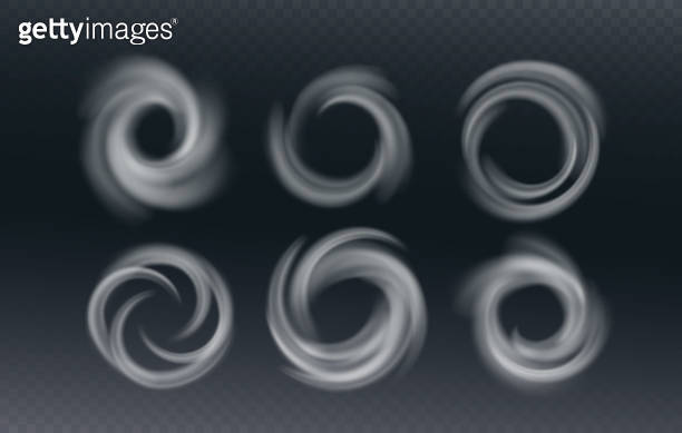 Air Flow Swirl Light Effect. Spiral Wind Circle Stream Illustration ...