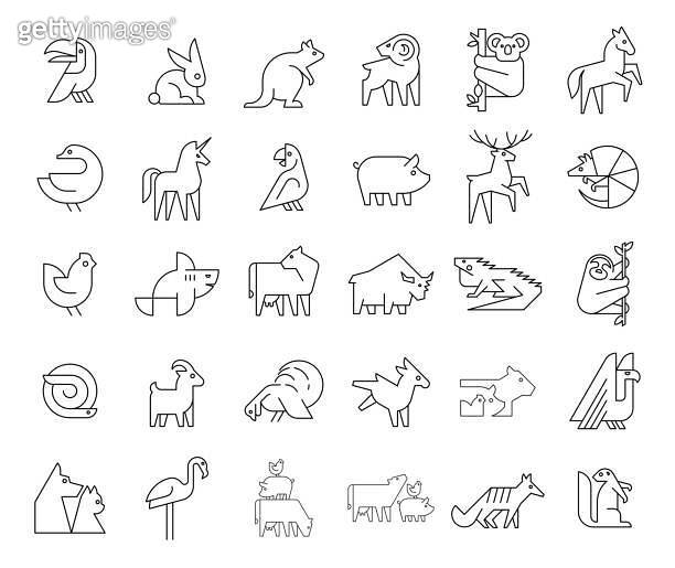 Animals logos collection (1478440707) 일러스트, 무료 일러스트, 아이콘, 무료 아이콘 - 게티이미지뱅크