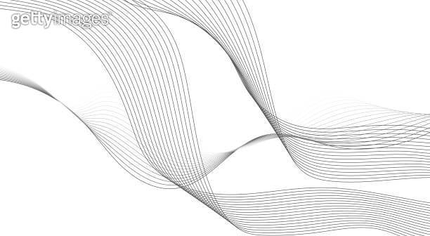 Black Wavy Lines Isolated on White Abstract Background Design 이미지 ...