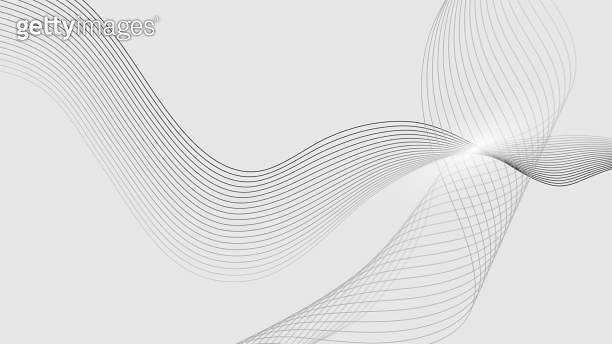 Black Wavy Lines Isolated on White Abstract Background Design 이미지 ...