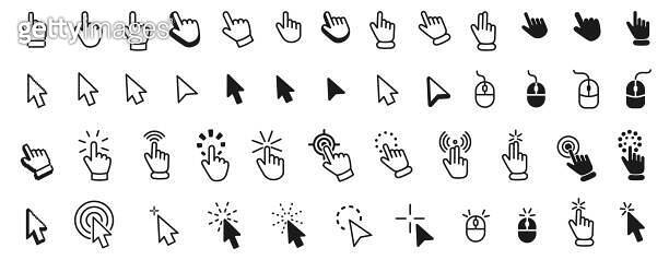 Vector cursors icons click set (1489111778) 일러스트, 무료 일러스트, 아이콘, 무료 아이콘 ...