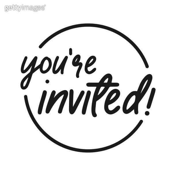 You are invited lettering design inside a circle frame. Elegant ...