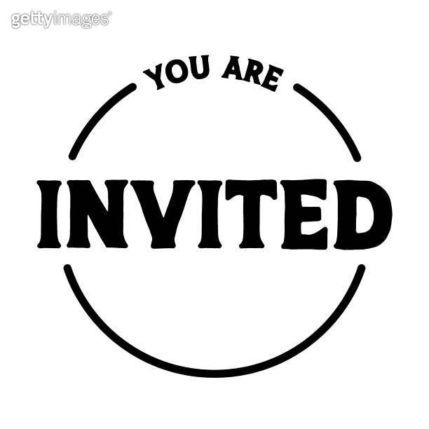 You are invited. Invitation design. Text inside circle frame. Modern ...