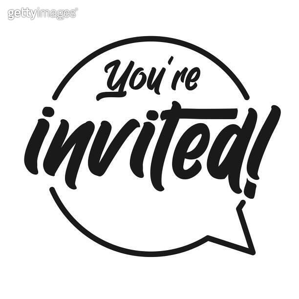 You are invited lettering design inside a circle frame. Elegant ...
