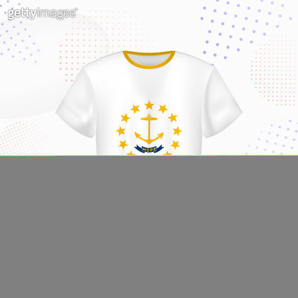 Rhode Island rugby jersey with rugby ball of Rhode Island on abstract