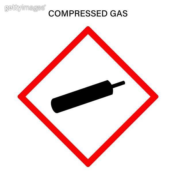 Compressed gas warning sign vector. Globally harmonized system hazard ...