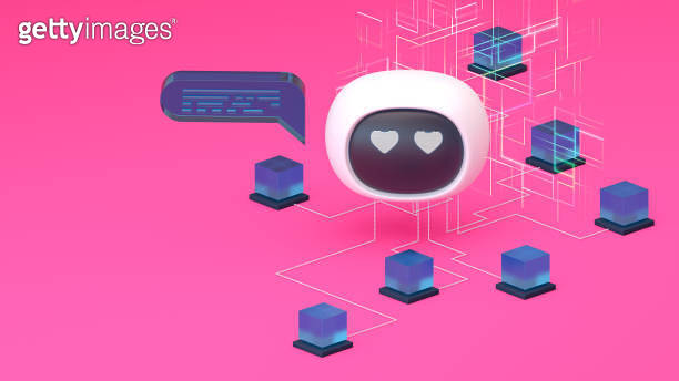 AI - chatbot. Artificial Intelligence concept. Abstract bot with data ...