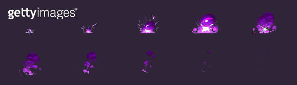 Magic explosion with flash and steam sprite sheet 이미지 (2025221248) - 게티 ...