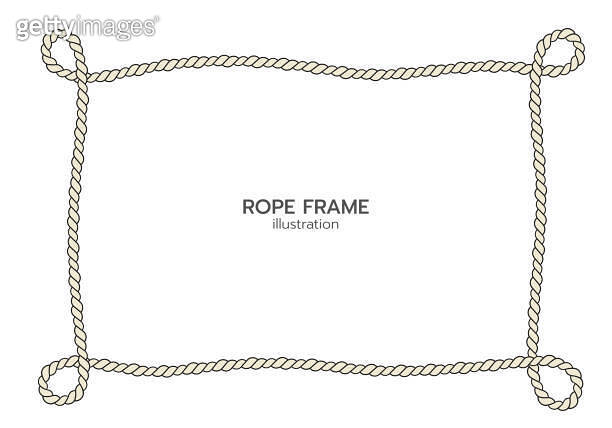Rope border and frame. lasso twisted and crisscrossed until a rectangle ...