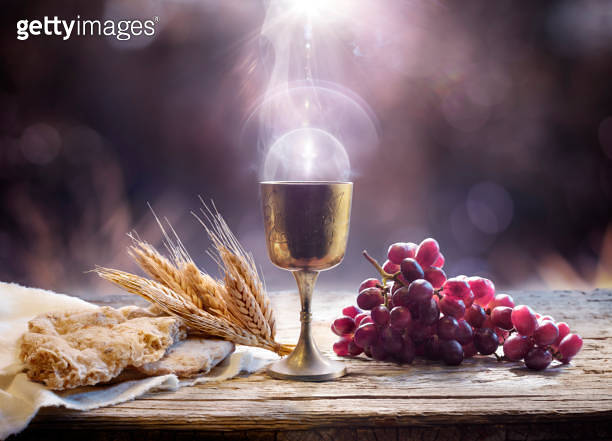 Communion - Holy Grail With Unleavened Bread And Chalice Of Wine - Last ...